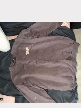Embroidered Logo Brown Crewneck Sweatshirt